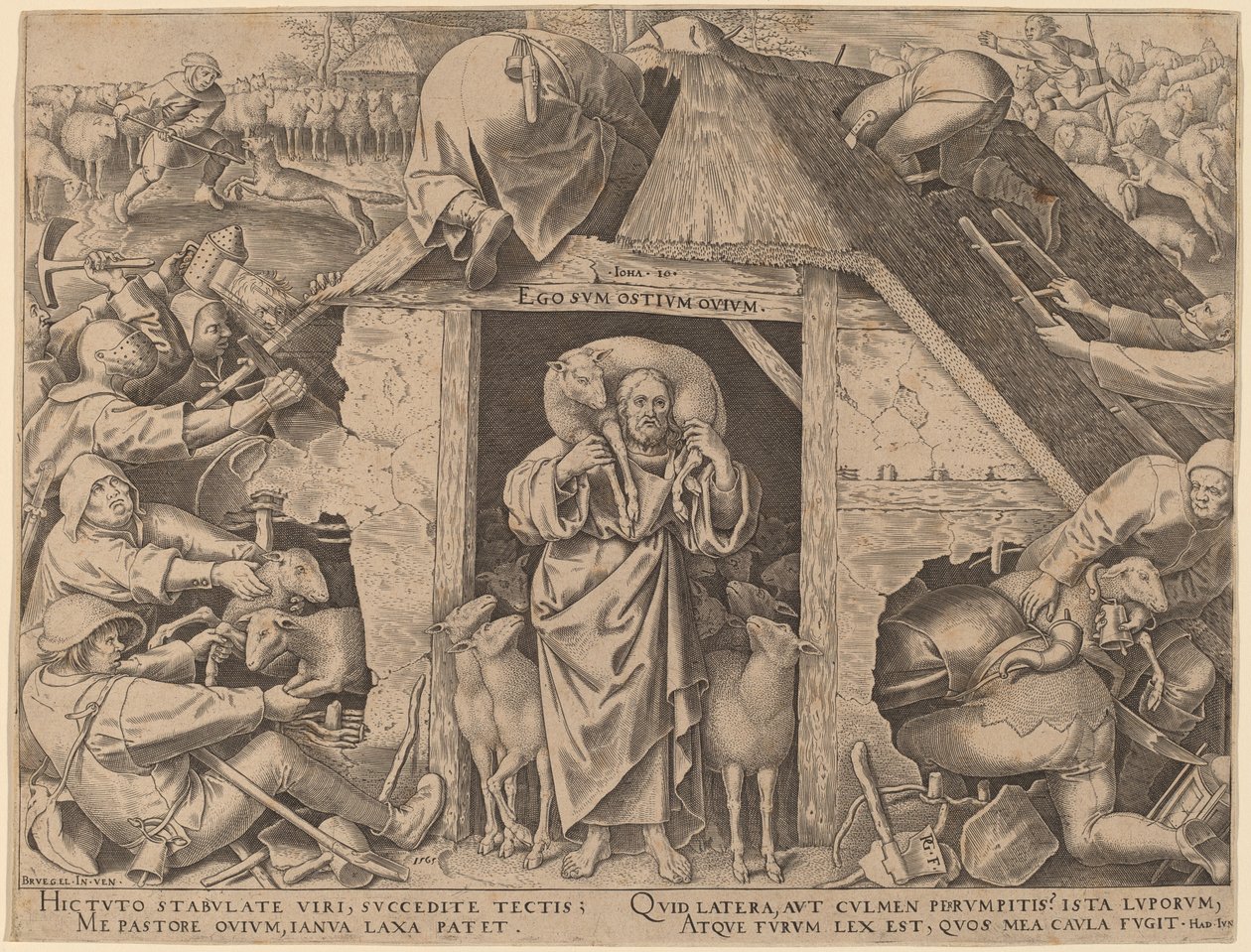 A Parábola do Bom Pastor de Philip Galle after Pieter Bruegel the Elder