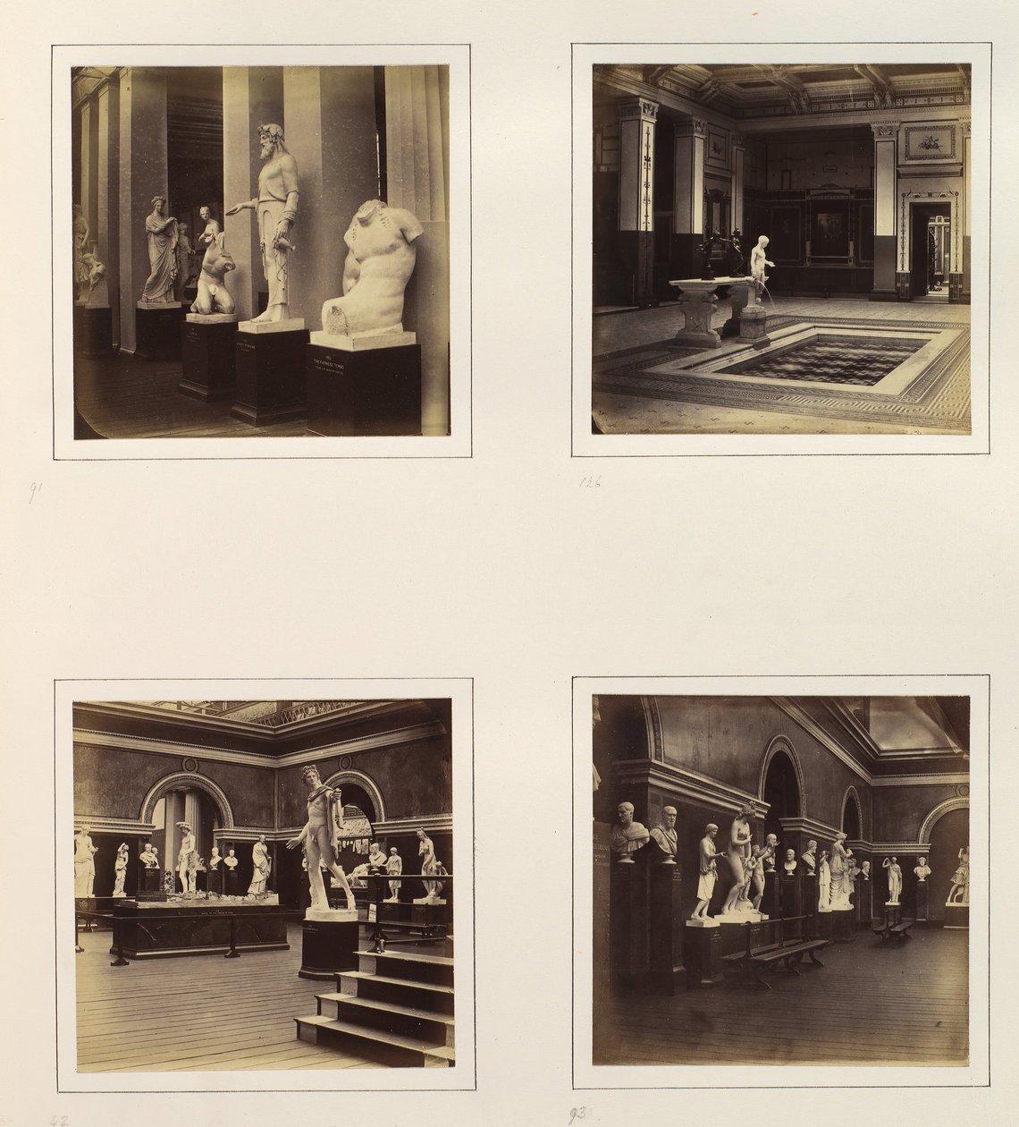 [Corte Grego com Torso Farnese de um Jovem, Vista de uma Fonte e Piscina Clássica, Rom..., c. 1859. de Philip Henry Delamotte.