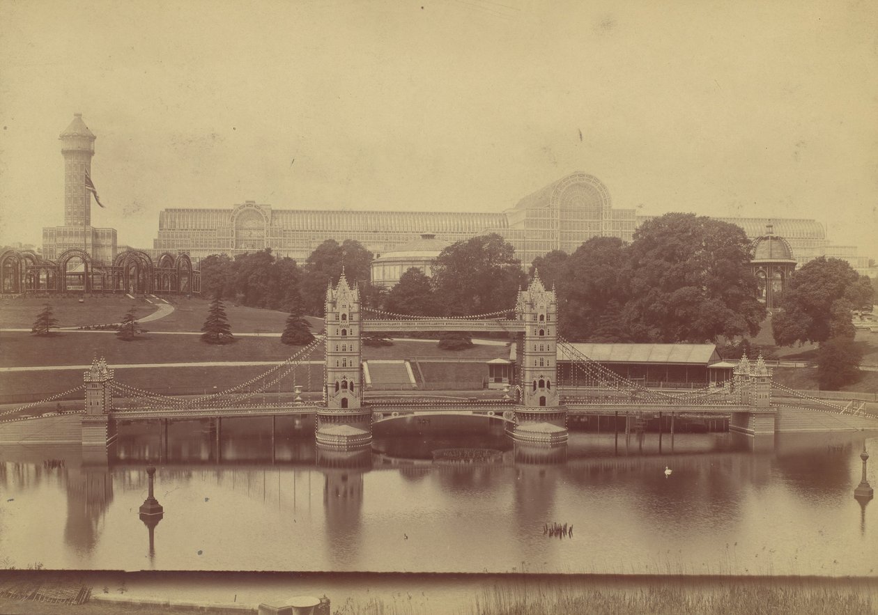 Progresso do Palácio de Cristal em Sydenham, 1854. de Philip Henry Delamotte