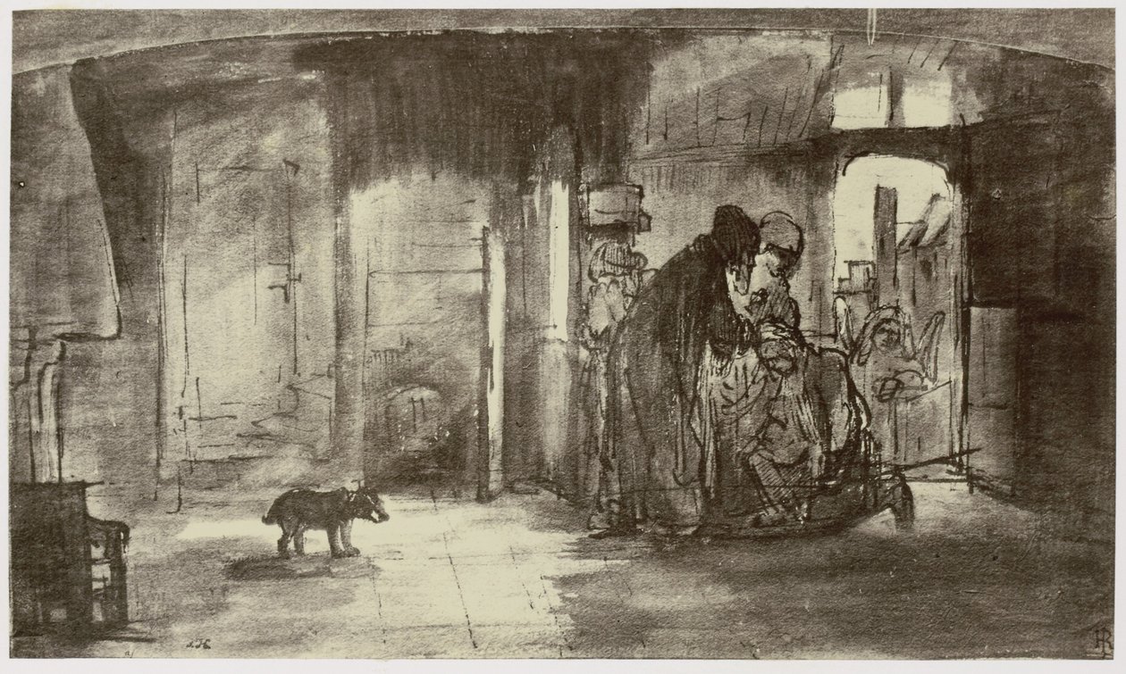 Rembrandt, Tobiat abençoando Tobias de Philip Henry Delamotte