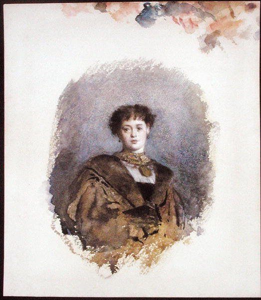 La Belle Yseult (aguarela sobre papel) de Philip Hermogenes Calderon