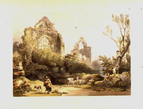 Abadia de Tinternas de "Cenário Romântico e Pitoresco da Inglaterra e País de Gales de Philip James de Loutherbourg