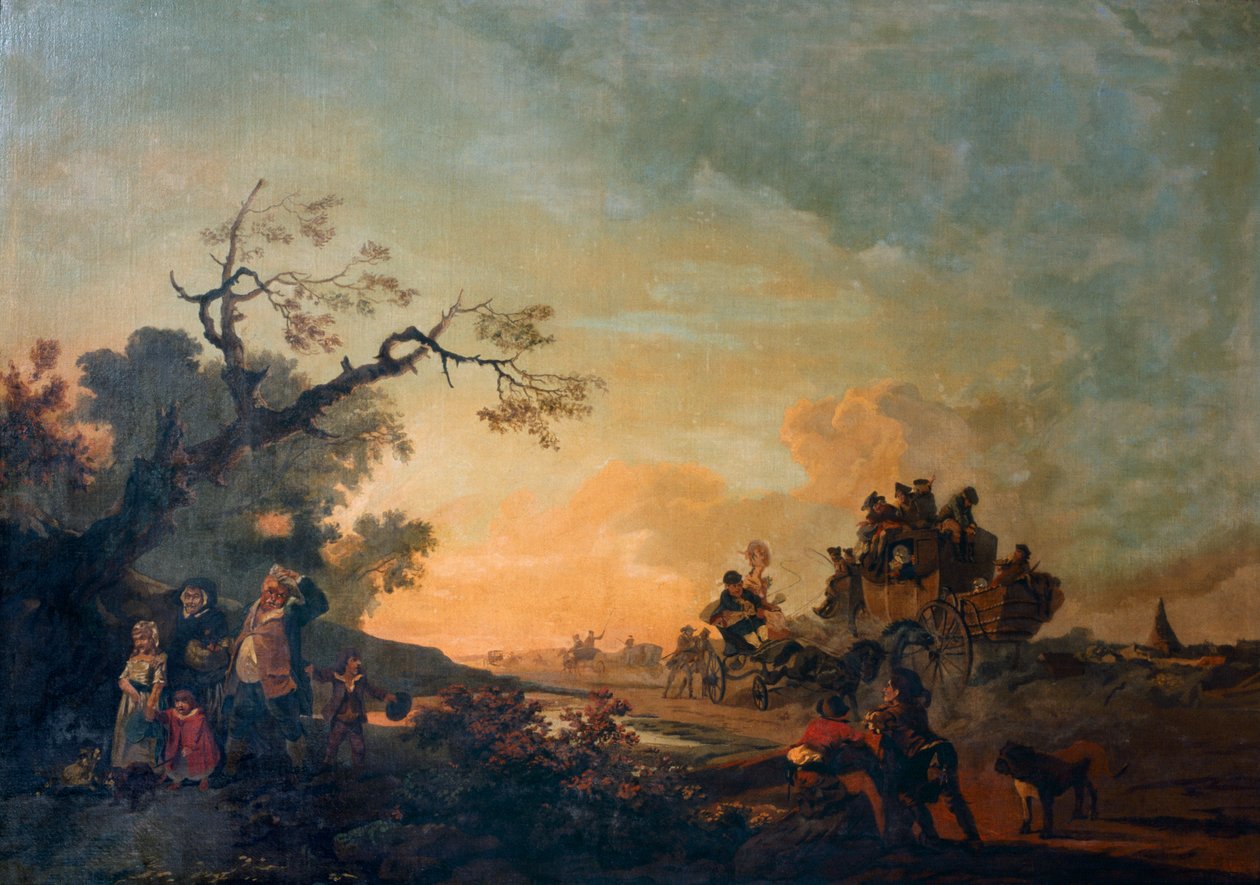 A Estrada Alta (óleo sobre tela) de Philip James de (1740 1812) Loutherbourg