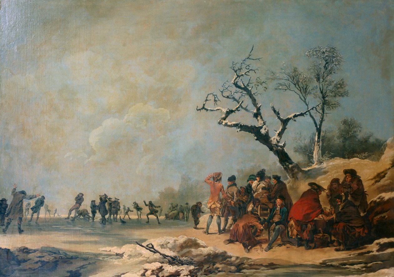 Os Patinadores (óleo sobre tela) de Philip James de (1740 1812) Loutherbourg
