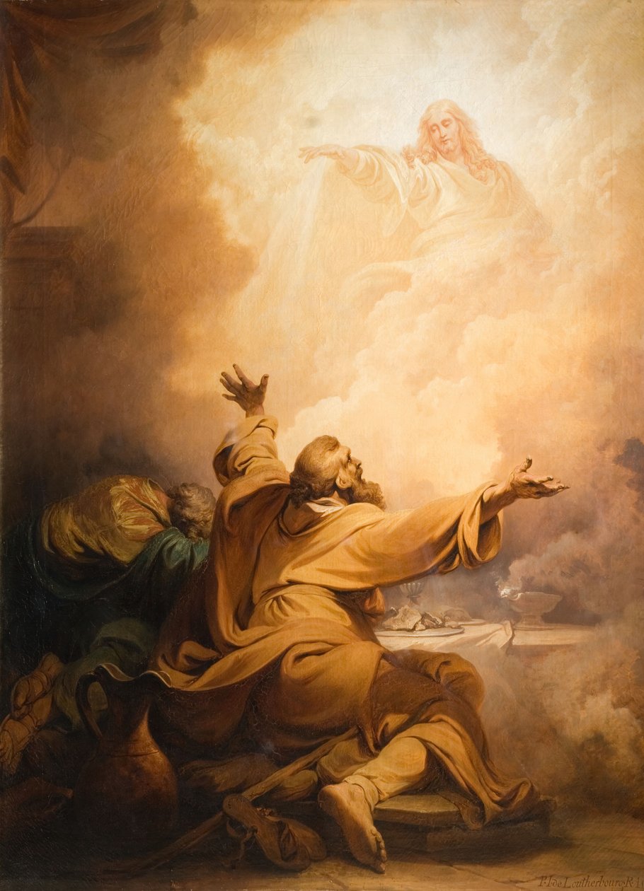 Cristo aparecendo aos discípulos em Emaús, 1797. de Philip James de Loutherbourg