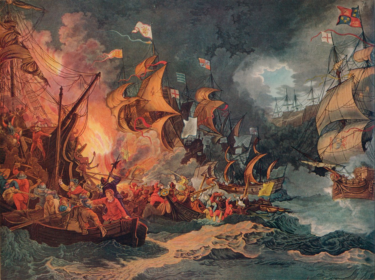 Derrota da Armada Espanhola, c1797 de Philip James de Loutherbourg