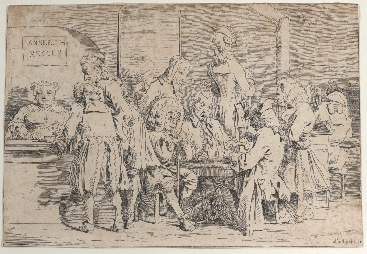 Jogando Tric Trac, 1763., 1763. de Philip James de Loutherbourg