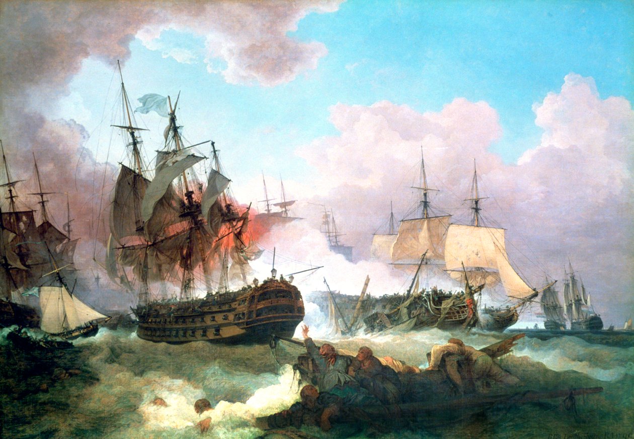 A Batalha de Camperdown, 1799 de Philip James de Loutherbourg