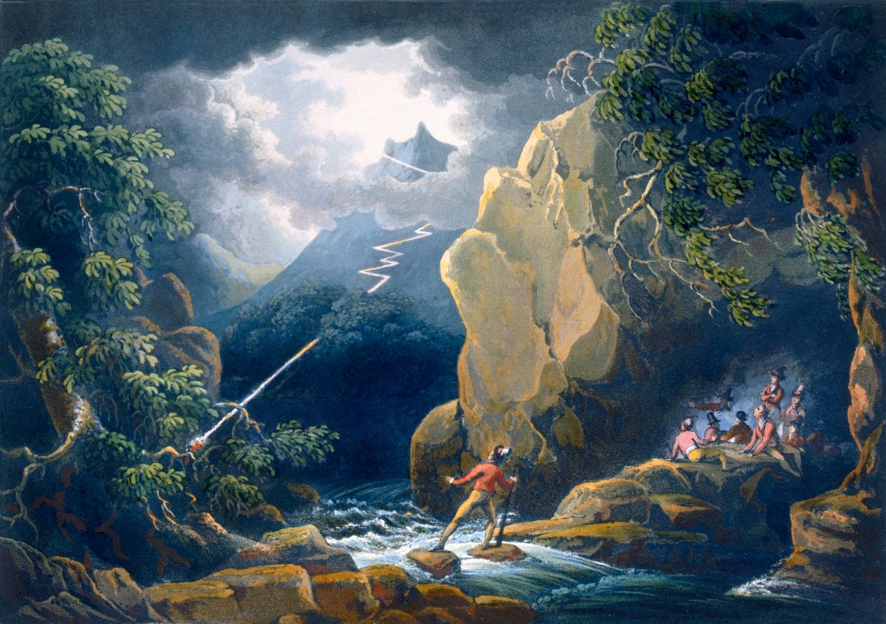 O Flash de Iluminação: Preso em uma tempestade de montanha de Philip James de Loutherbourg