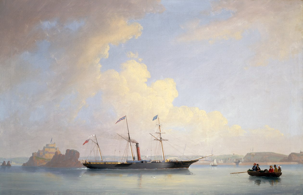 O Pássaro Steamer Screw Lady Bird ao largo do Castelo de Elizabeth, Jersey de Philip John (after) Ouless