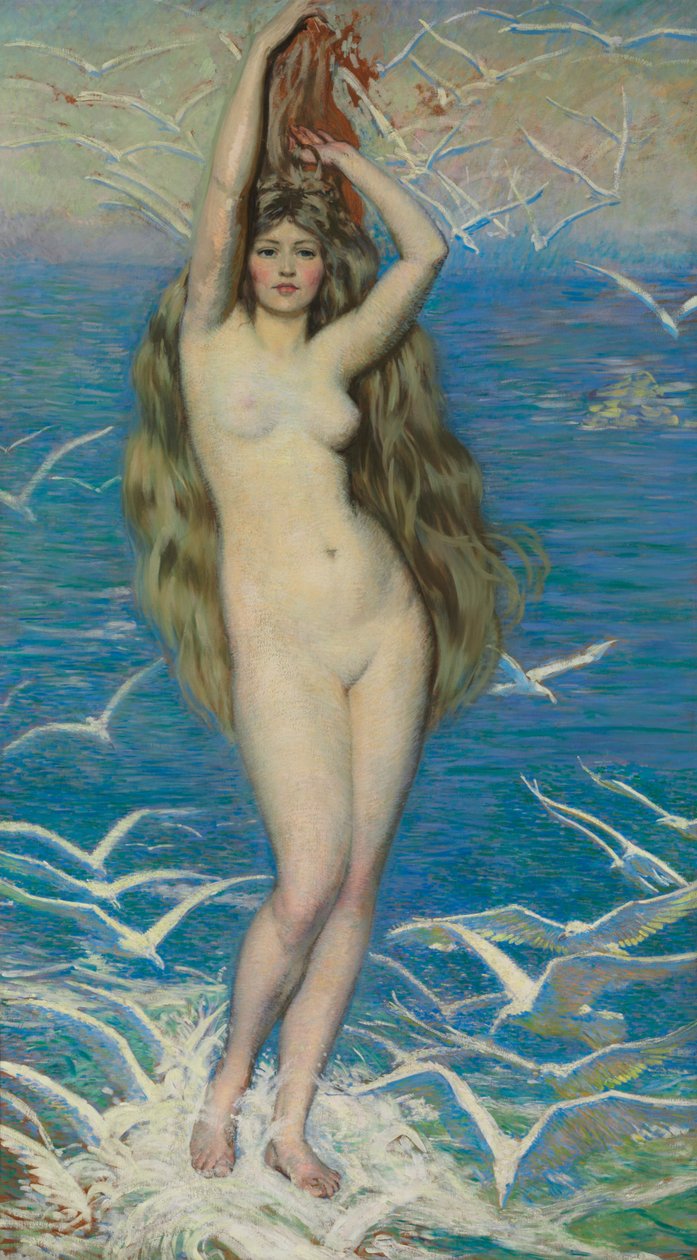 Menina com gaivotas, c.1920 de Philip Leslie Hale