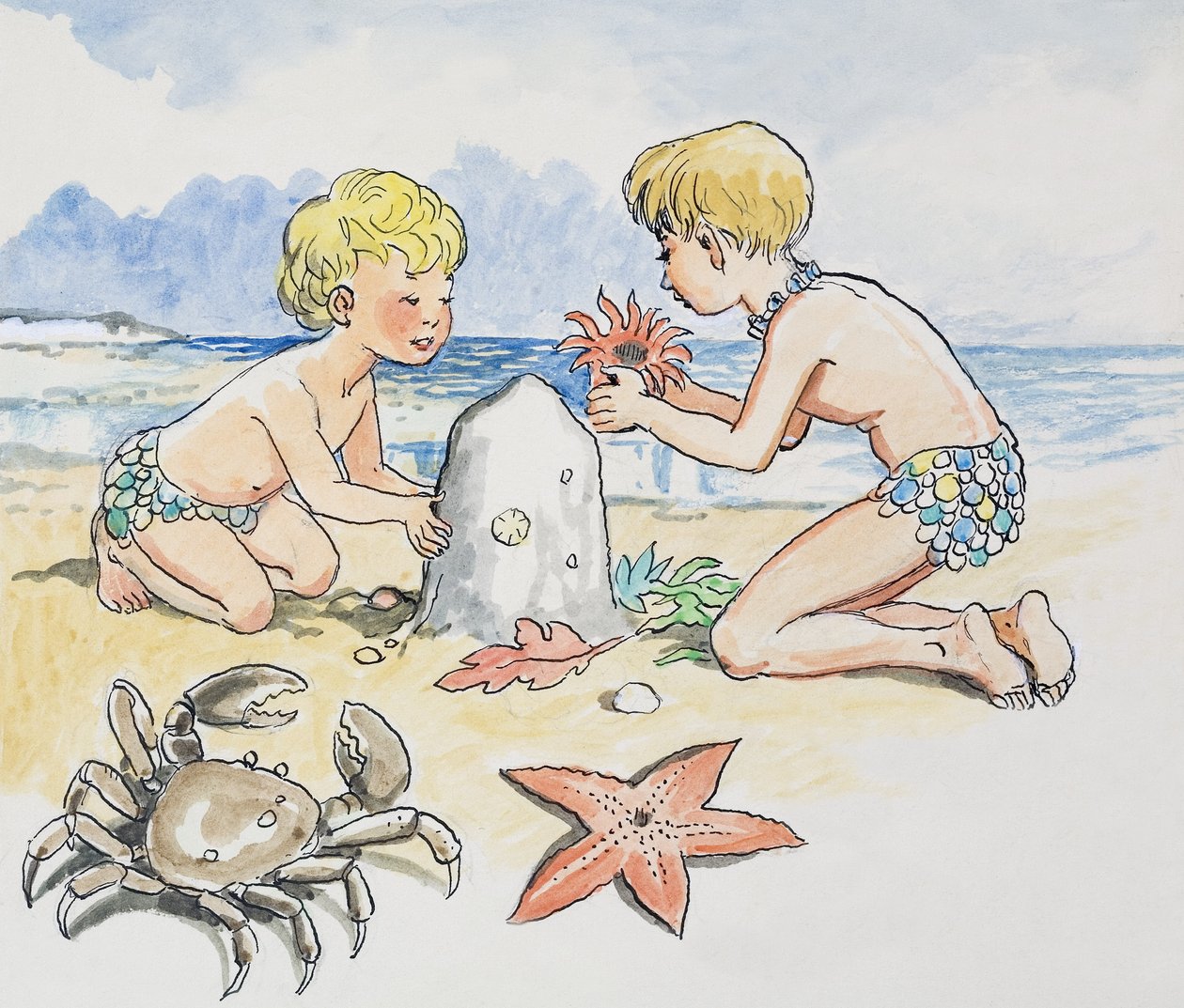 By the Sea, ilustração de "The Water Babies" de Charles Kingsley de Philip Mendoza