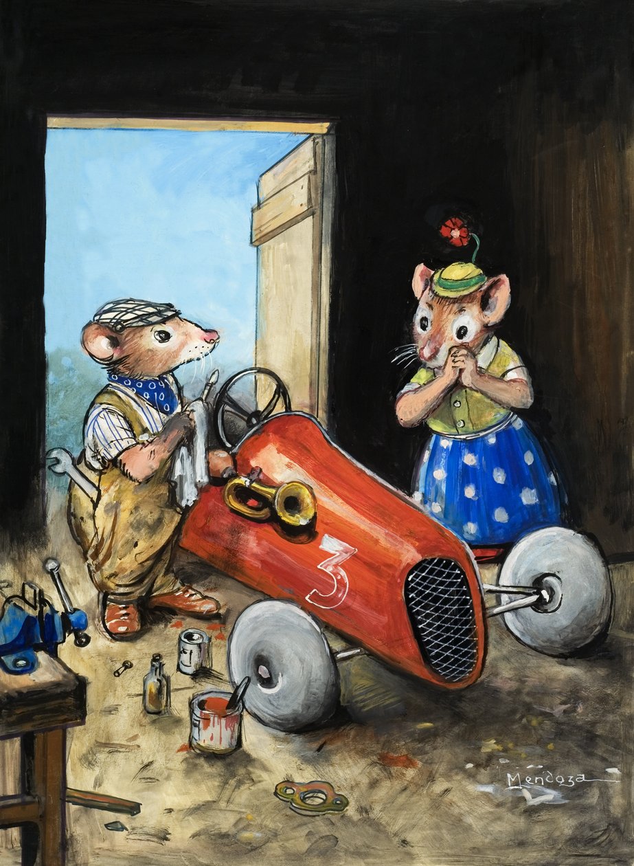 O rato da cidade e o rato do campo (guache sobre papel) de Philip Mendoza
