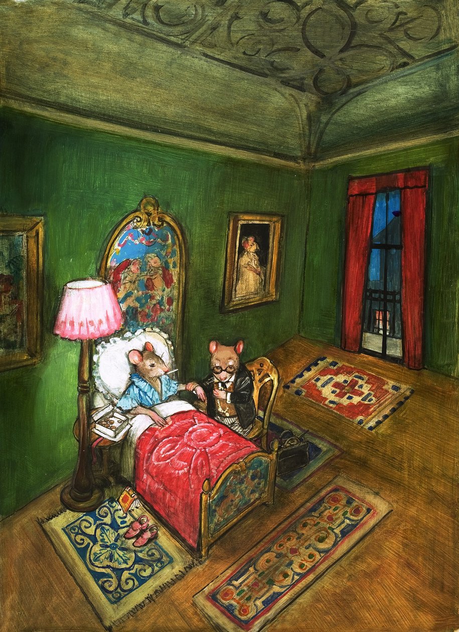 Rato da cidade e rato do campo (guache sobre papel) de Philip Mendoza