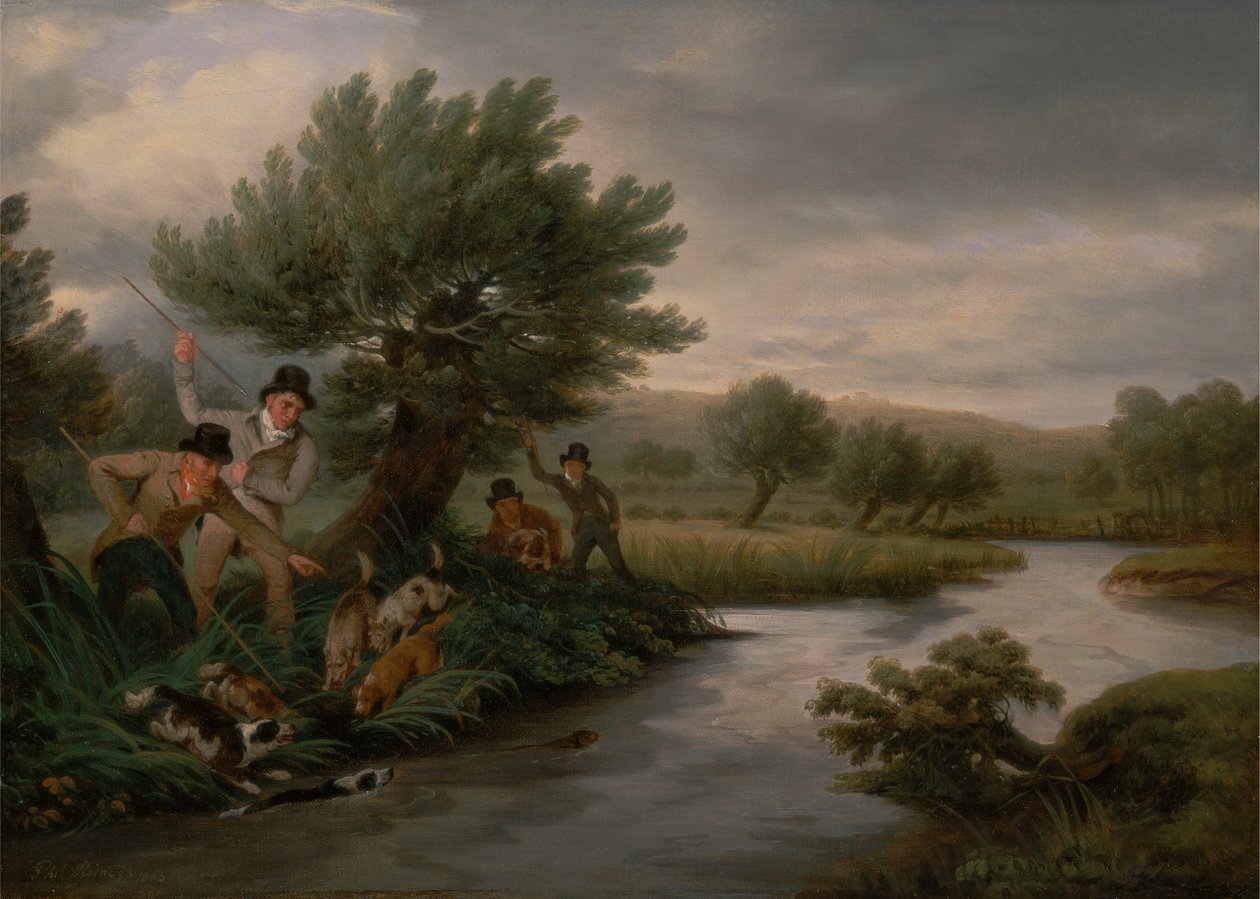 A Spearing the Otter de Philip Reinagle