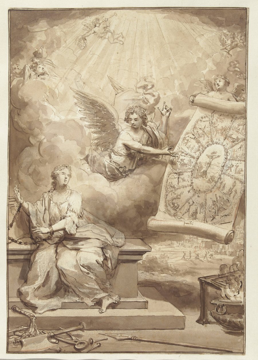 Desenho de Frontispício para o Novo Testamento de Philip Tidemann