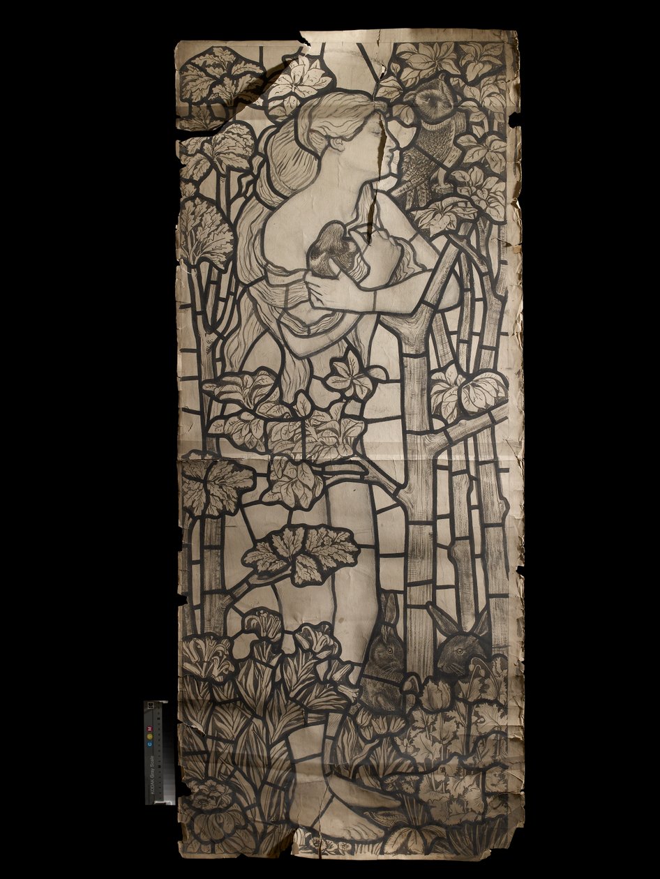 Desenho para um vitral de véspera, 1862 de Philip Webb