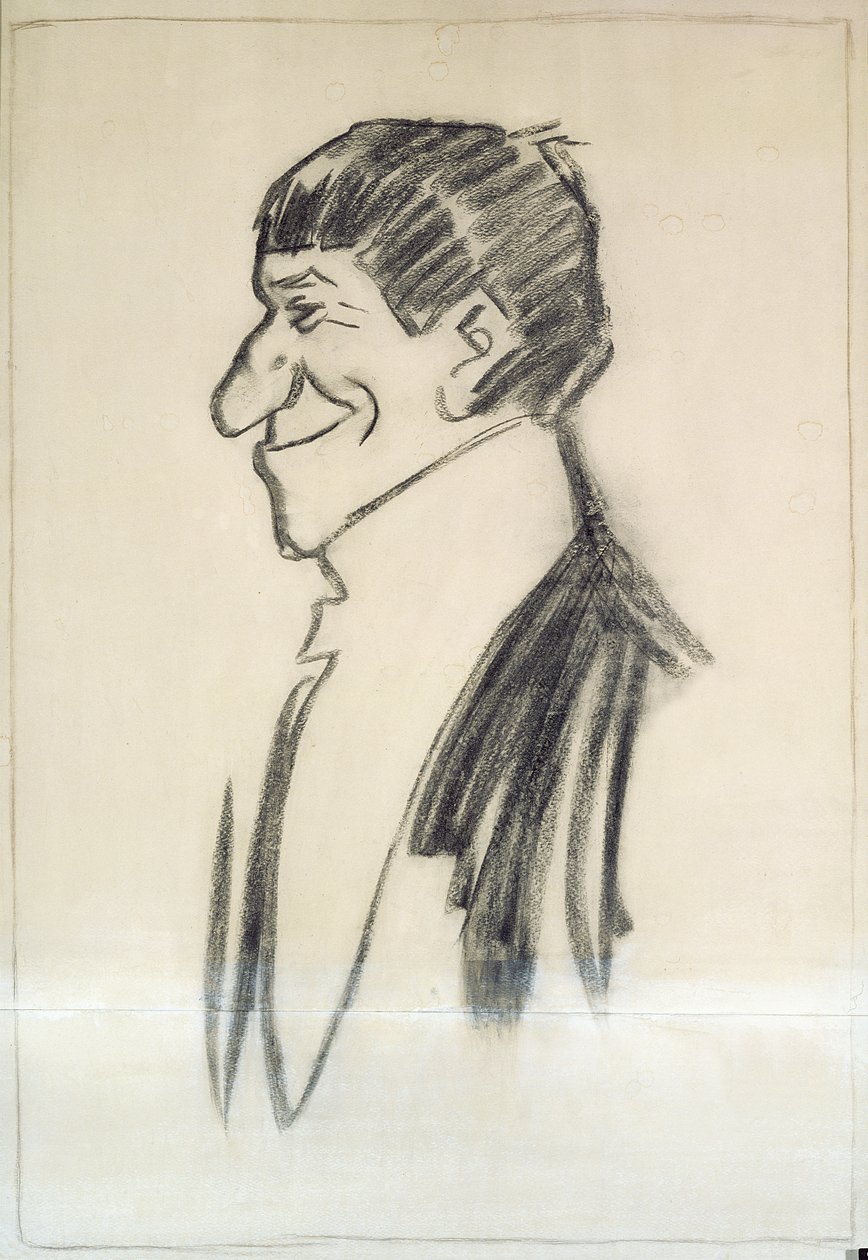 Auto-retrato (carvão sobre papel) de Philip William May
