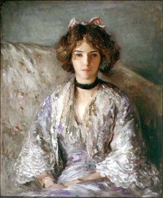 Retrato da Menina Ethel Warwick (óleo sobre tela) de Philip Wilson Steer