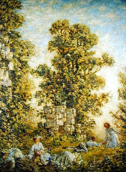 O Piquenique, Pequeno Reitor (óleo sobre tela) de Philip Wilson Steer