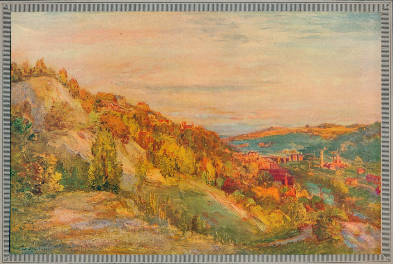 A ponte vermelha, Ironbridge, 1910, c1932 de Philip Wilson Steer