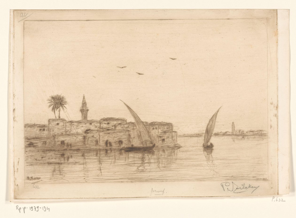 Vista do Nilo com barcos à vela
Au bord du Nil (título original) de Philip Zilcken (signed by artist)