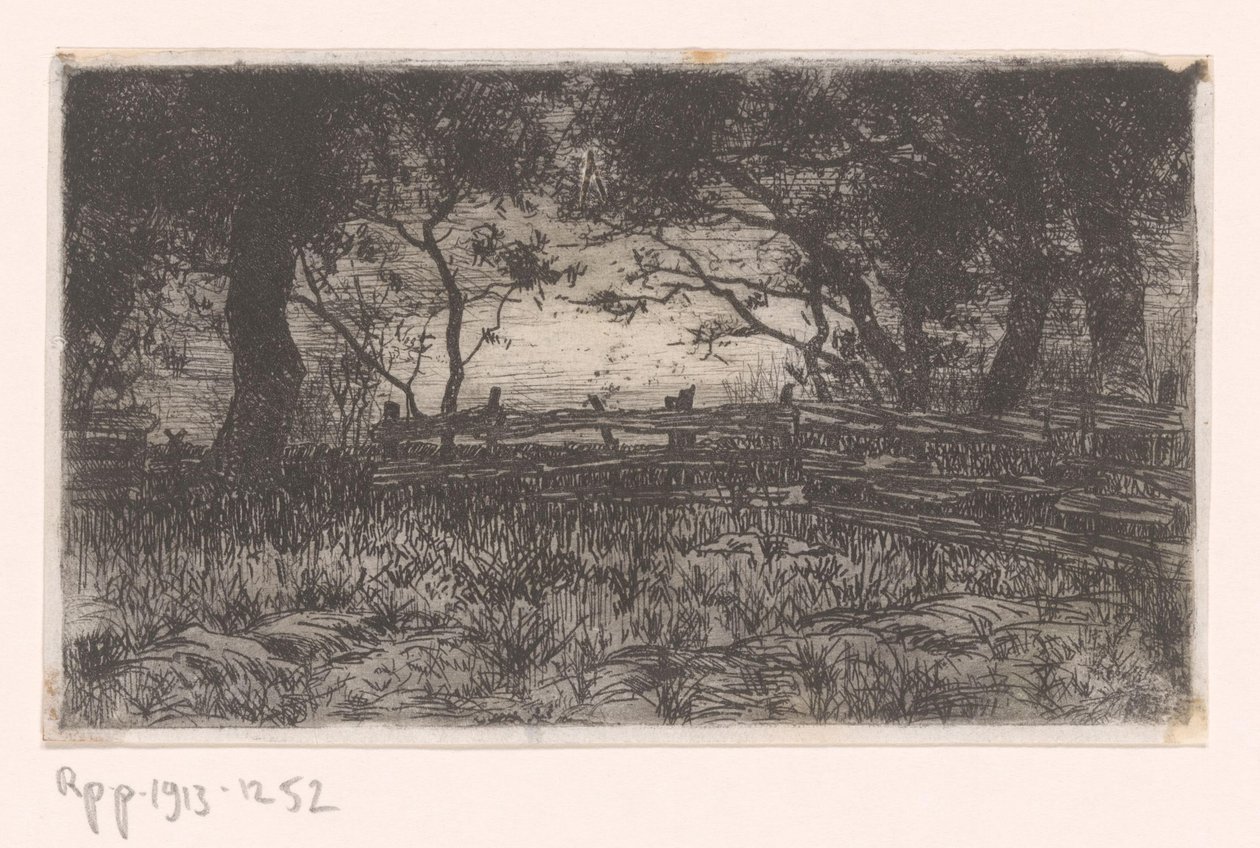 Prado com cerca e árvores
Kranenburg (título original) de Philip Zilcken