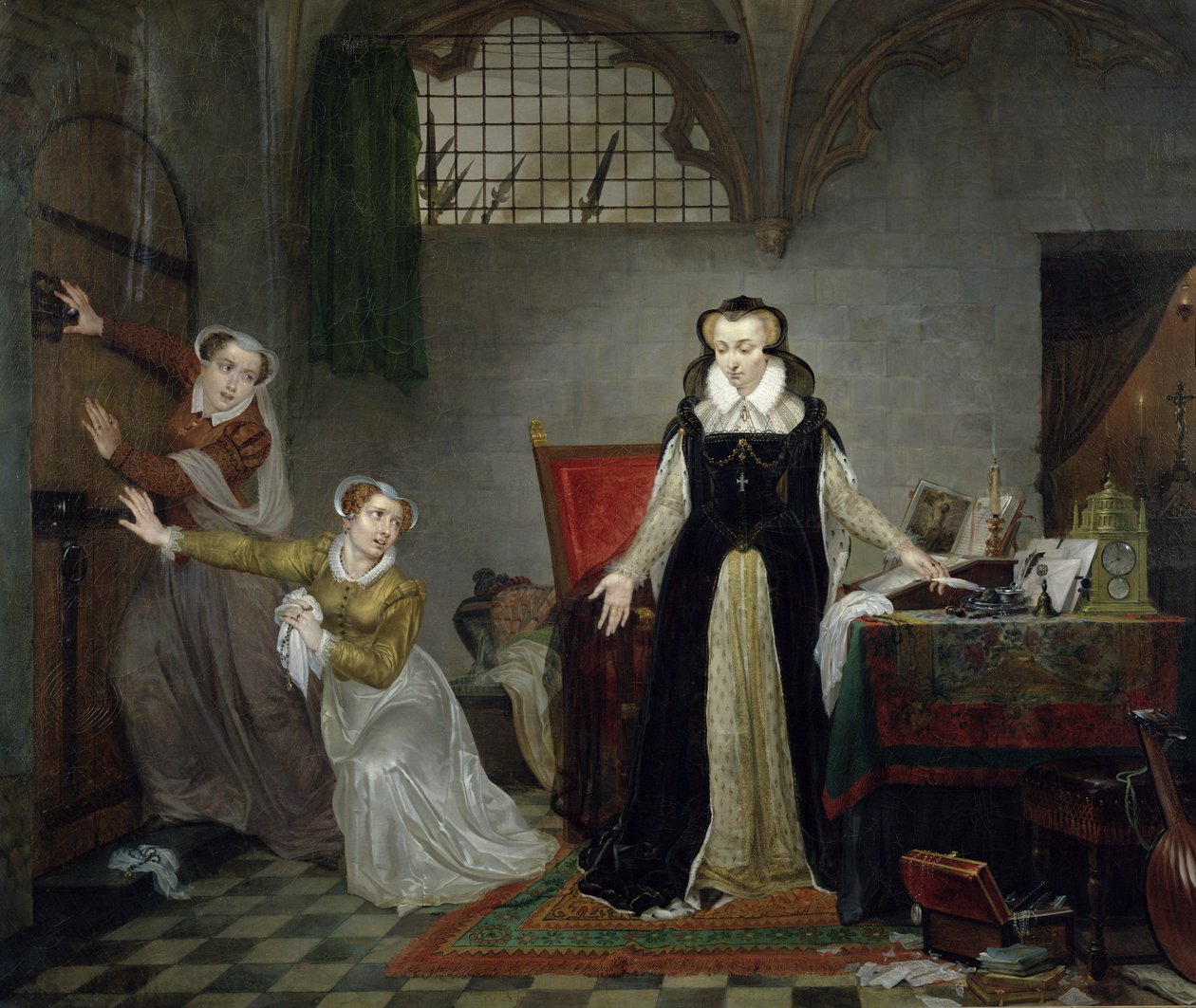Maria Stuart (1542-87) no momento de deixar sua execução, 8 de fevereiro de 1587 de Philipe Jacques van Bree