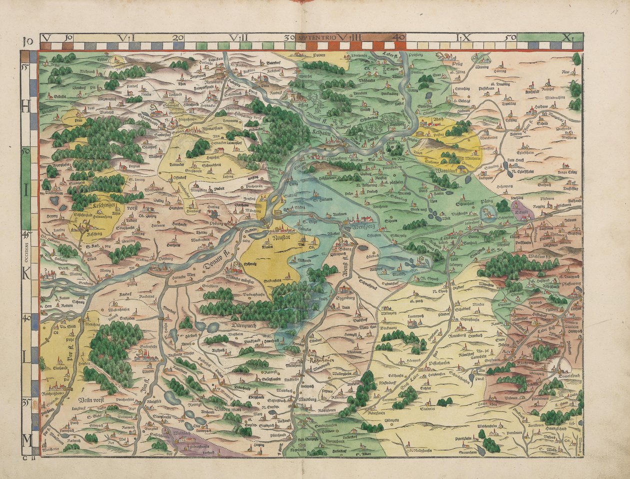 Tábuas de terra bávaras de 1568 (tabela 10) de Philipp Apian