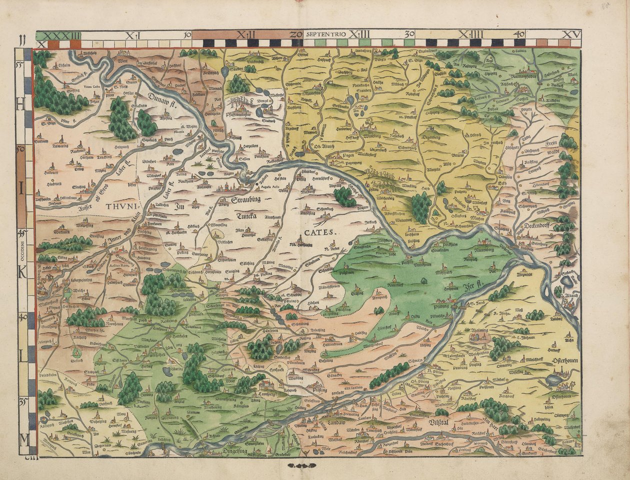 Pranchas de terra da Baviera de 1568 (tabela 11) de Philipp Apian