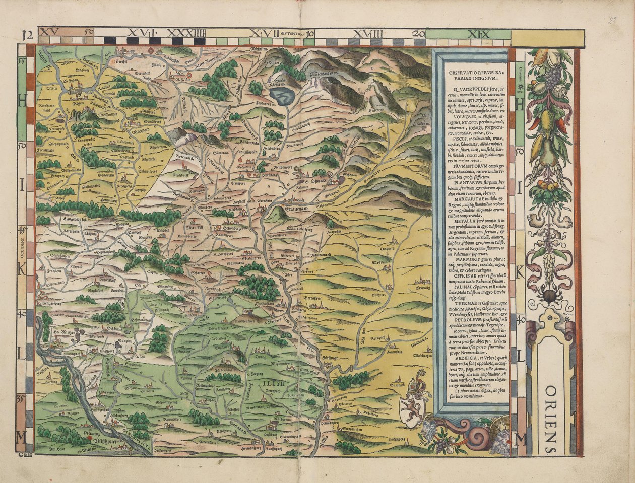 Pranchas de terra da Baviera de 1568 (tabela 12) de Philipp Apian