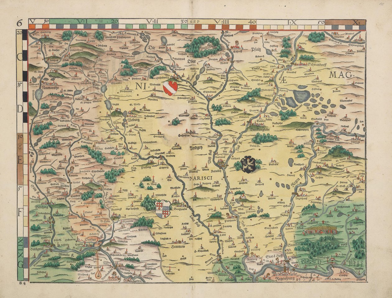 Pranchas de terra da Baviera desde 1568 (tabela 6) de Philipp Apian
