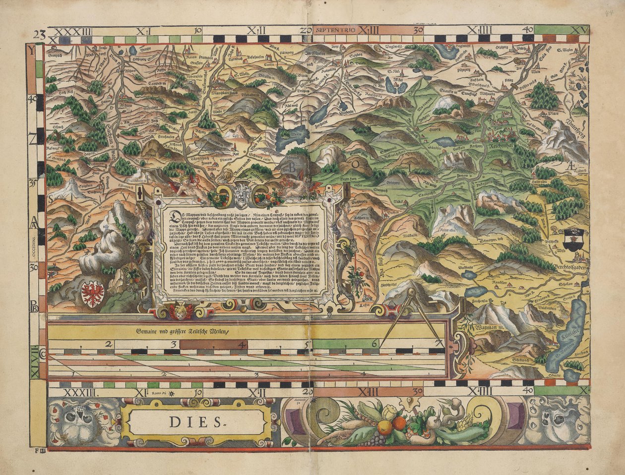 Placas da terra da Baviera de 1568 de Philipp Apian