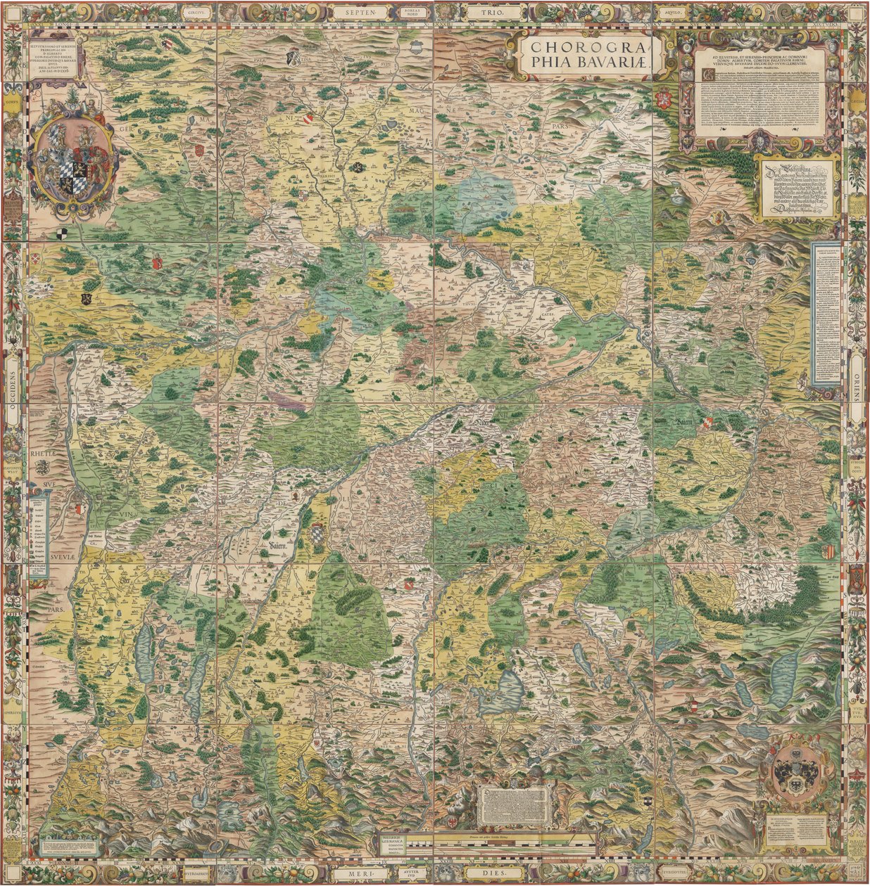 Placas da terra da Baviera de 1568 de Philipp Apian
