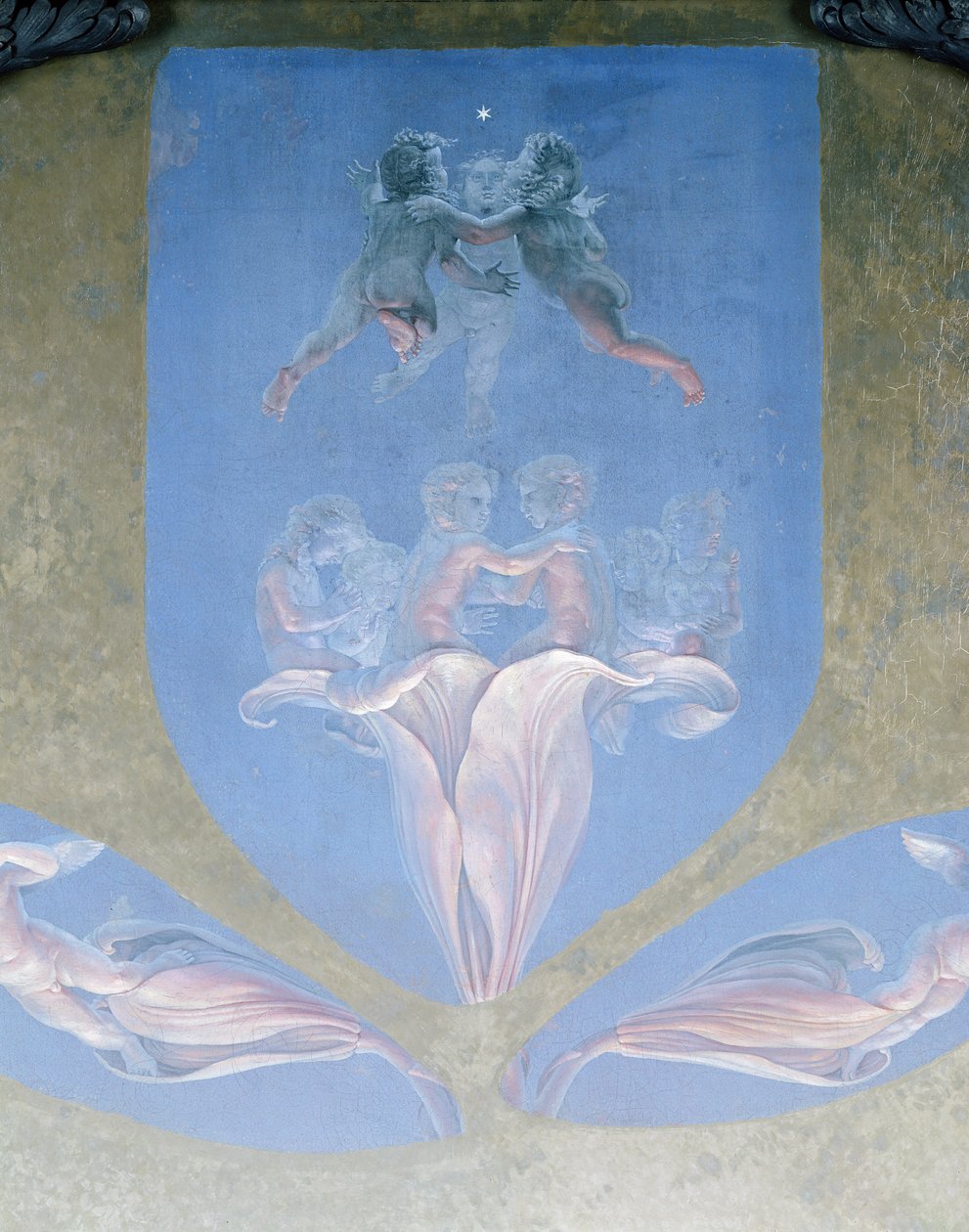 Uma seção da segunda versão de &39;The Morning&39;, 1809 (ver também 144715) de Philipp Otto Runge