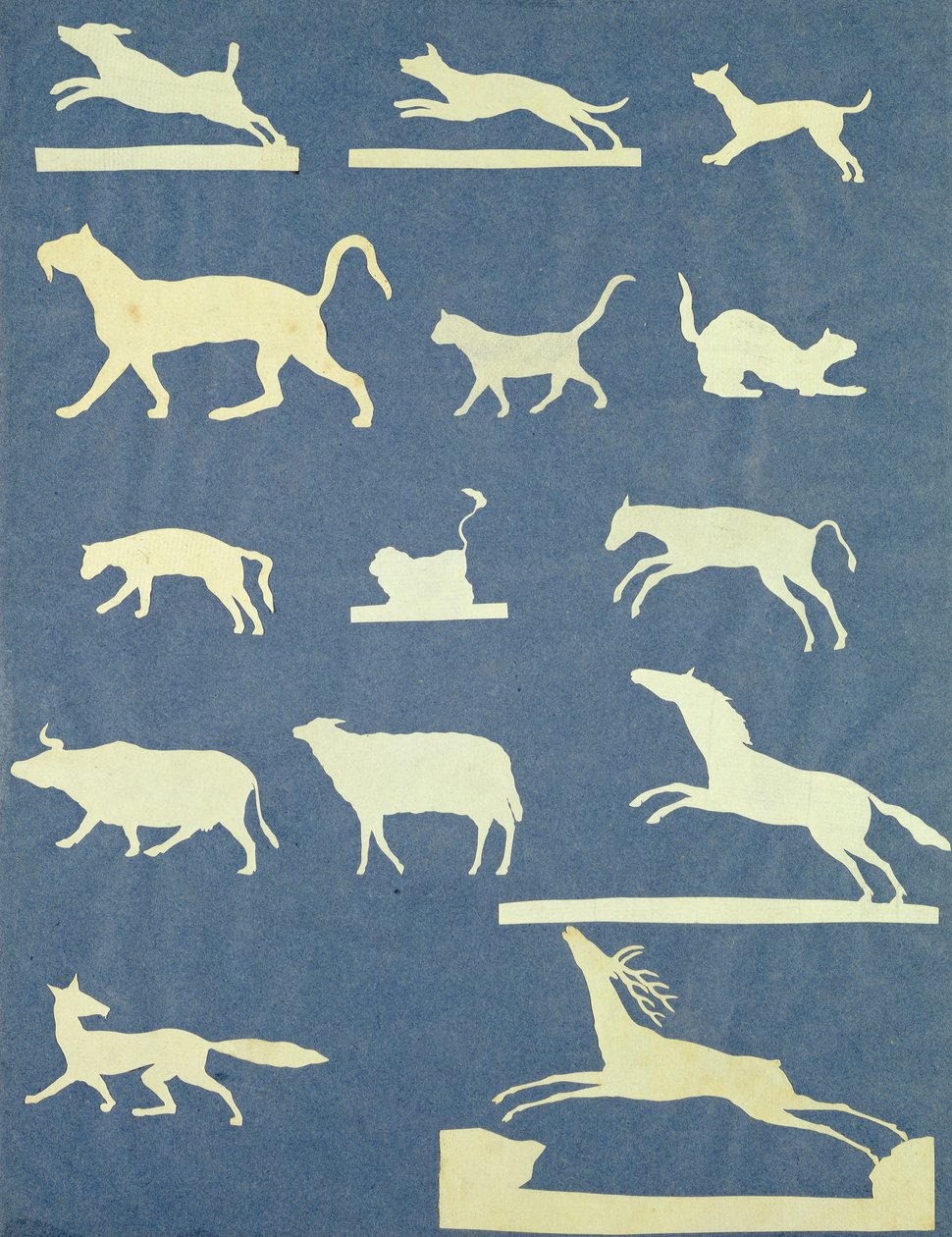 Animais (colagem sobre papel) de Philipp Otto Runge