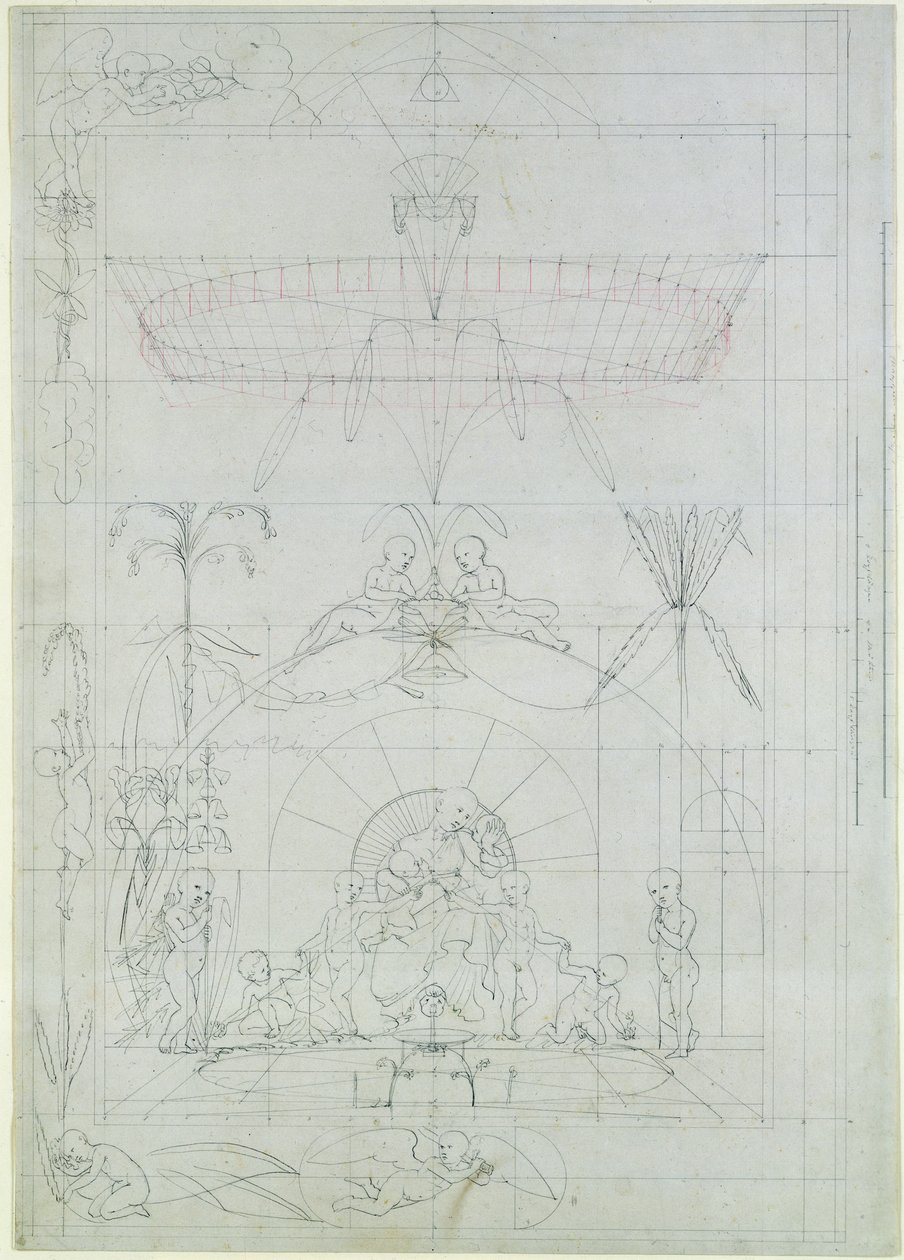Dia, 1803 (lápis e lavar no papel) de Philipp Otto Runge