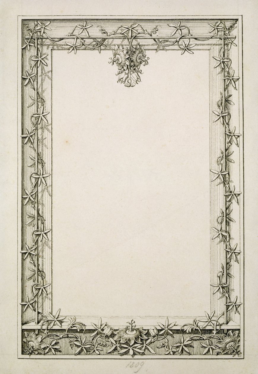 Borda decorativa, 1809 (caneta e tinta no papel) de Philipp Otto Runge
