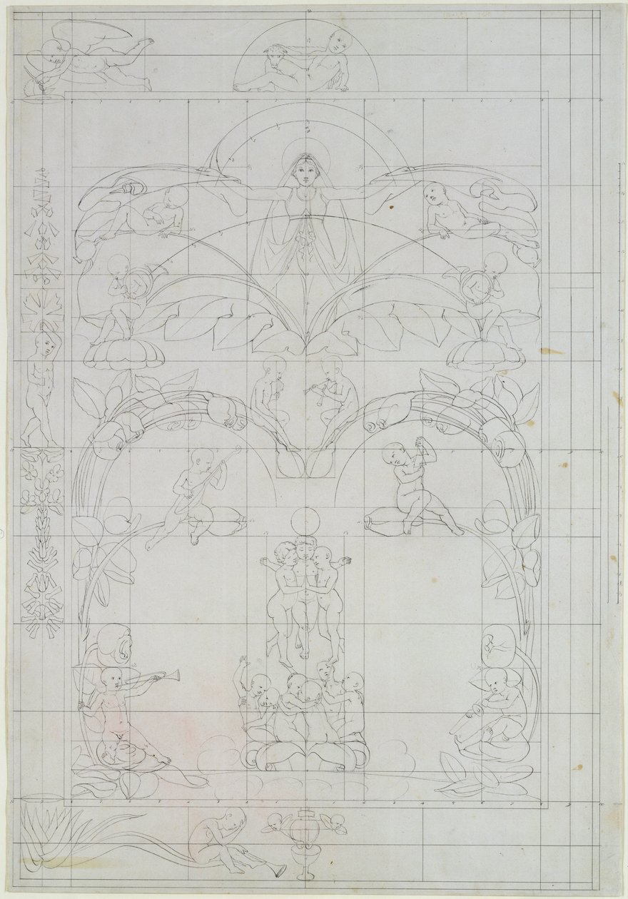 Noite, 1803 (lápis e papel) de Philipp Otto Runge