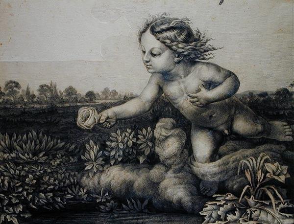 Genie com uma rosa, 1809 de Philipp Otto Runge