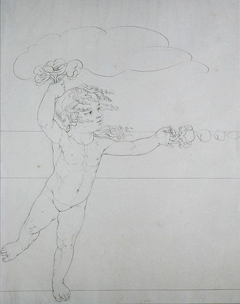 Genie com uma rosa, um estudo para a manhã, 1803 de Philipp Otto Runge