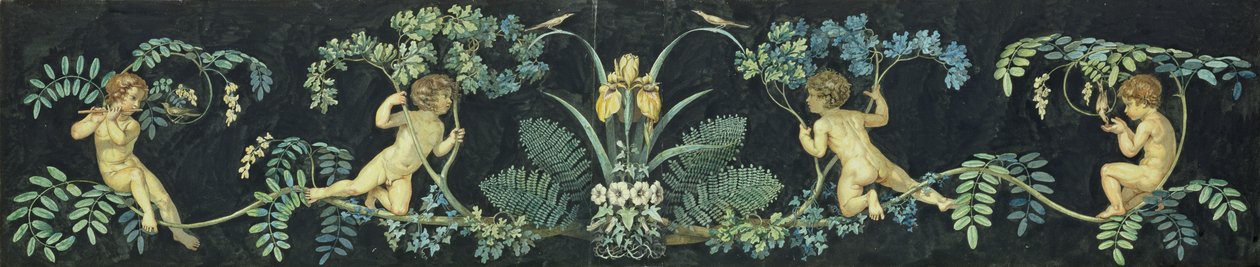 Arbustos de Rouxinol, 1810 (wc e tinta no papel) de Philipp Otto Runge
