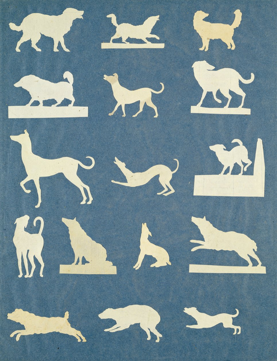 Estudo de Cães (colagem sobre papel) de Philipp Otto Runge