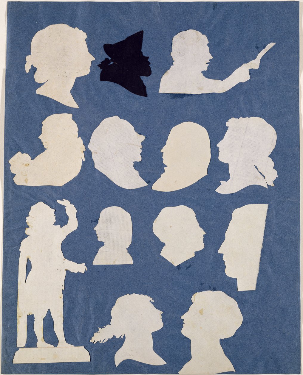 Estudo de Perfis e um Orador (colagem sobre papel) de Philipp Otto Runge