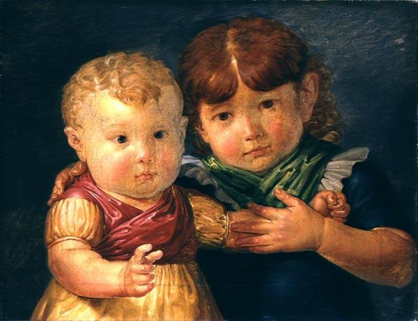 As crianças dos artistas, Maria Dorothea e Otto Sigismund Runge, 1809 de Philipp Otto Runge