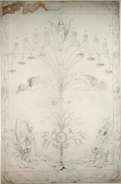 The Night, 1803 (caneta e tinta no papel) (ver 157644) de Philipp Otto Runge