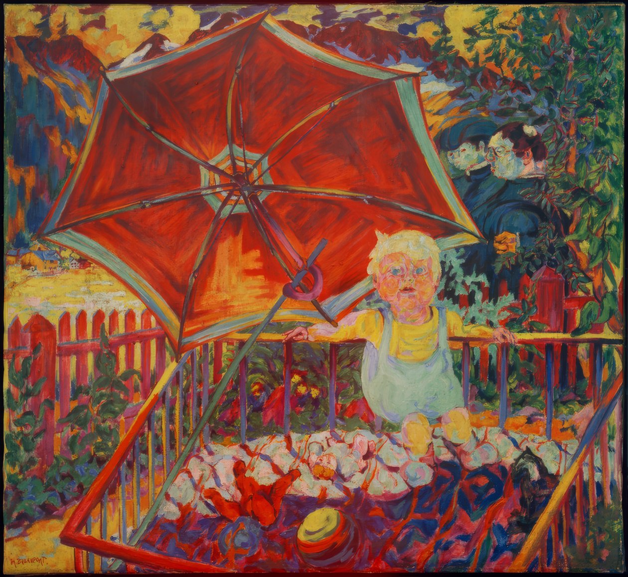 Eric no cercadinho, (guarda-sol) de Philipp Bauknecht