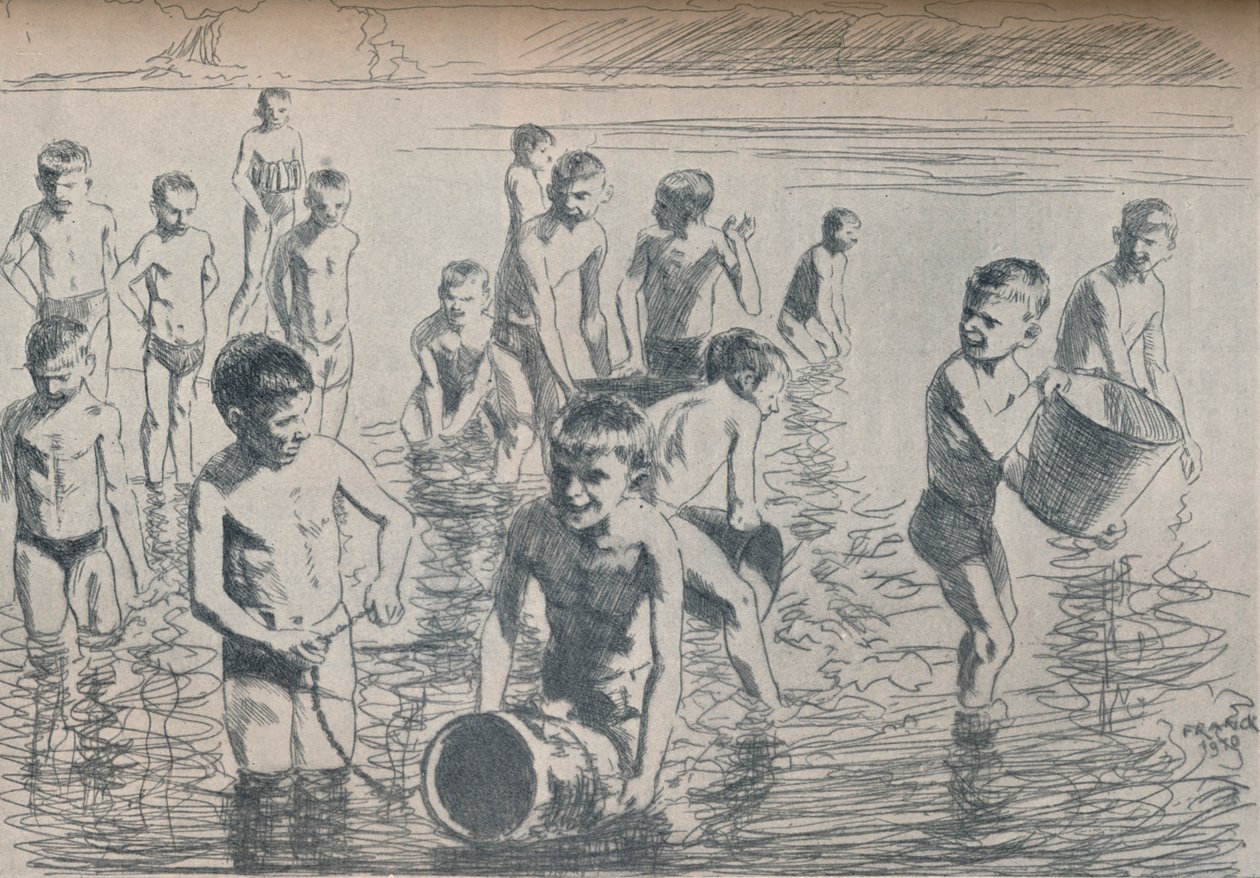 Meninos banho, c1911 de Philipp Franck