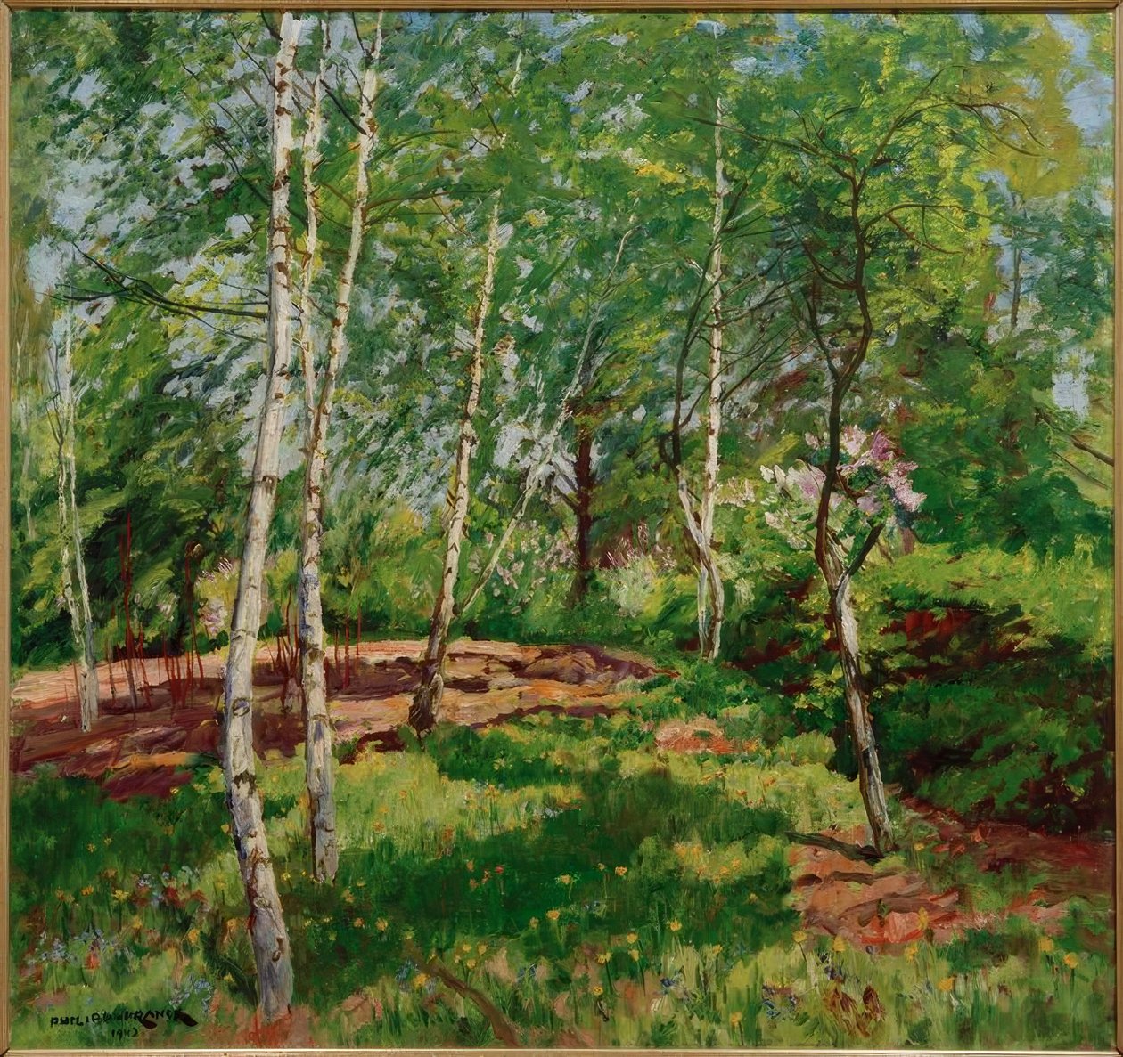 Prado com bétulas de Philipp Franck