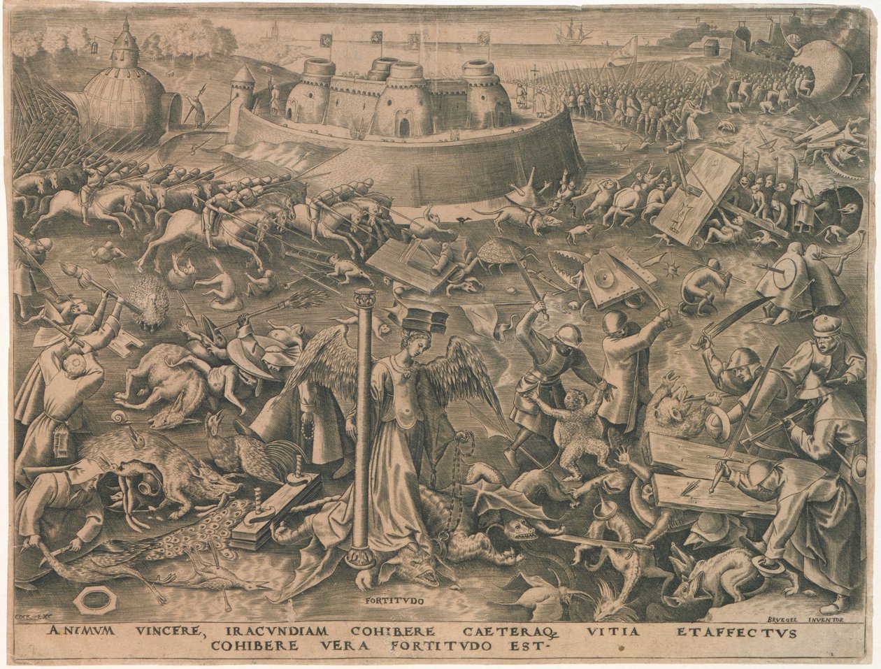Fortitudo Fortitude de As Sete Virtudes, 1559. de Philipp Galle